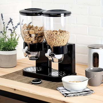 PANCERKA Dispensador de Alimentos de Control Dual: Gran Capacidad, Lavable a Mano, Libre de BPA y a Prueba de Fugas para Cereales, Nueces, Arroz y Granola