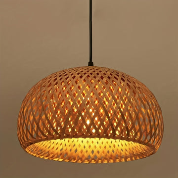 Lámpara de sombra de ratán tejido a mano estilo bohemio - Adecuada para montaje flush y luces de techo o uso decorativo, ideal para sala de estar, dormitorio, cocina y habitación de niños, área de comedor...