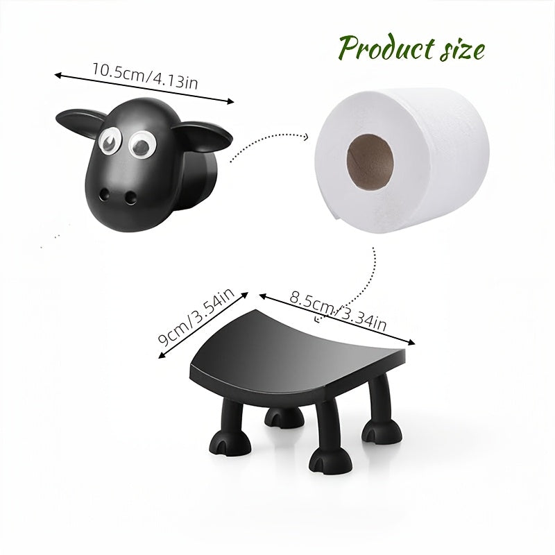 Soporte de papel higiénico en forma de animal adorable, sobre el tanque, autosoportado, de plástico, con soporte de toalla de papel para decoración de baño