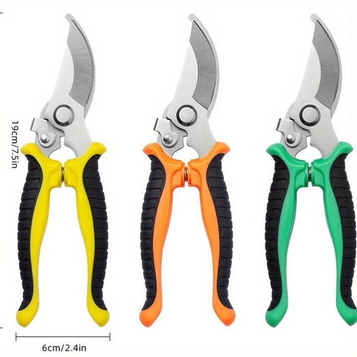 Tijeras de podar de acero inoxidable modernas - Tijeras de jardinería multifuncionales con agarre antideslizante, cortadores de ramas de cuidado del césped duraderos, operación manual