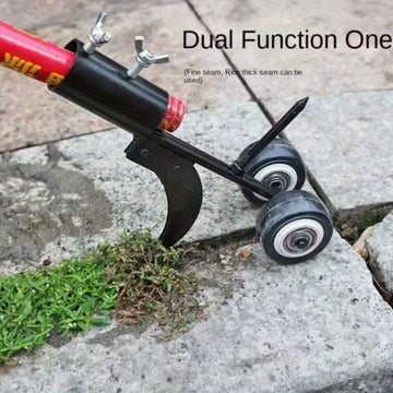 Rollo de arrancador de malezas de jardín de doble acción, herramienta multifuncional para arrancar malezas en grietas, eliminador de malezas de escaleras, control eficiente de malezas con rodillo, diseño sin doblar para espacios al aire libre, construcci