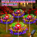 4/ 1 Paquete de Luces Solares para Jardín con Efecto Fuegos Artificiales, IP65 Impermeables, Decoración DIY Solar con 8 Modos, para Caminos y Fiestas