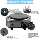 Estufa eléctrica compacta de 110V con ajustes de calor personalizables - Ideal para el hogar, la oficina, los dormitorios y la preparación de café - Duradera y fácil de limpiar, perfecta para uso en interiores, cafetera para estufa.
