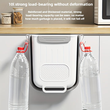 Organizador de basura de cocina plegable de plástico - Bote de basura para colgar en pared o puerta de gabinete con diseño perforado para drenaje fácil, solución de almacenamiento que ahorra espacio, función Easyhang, organizadores y almacenamiento para