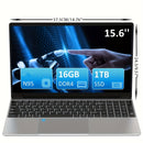 Portátil de 15.6 Pulgadas con 8GB RAM + SSD de 1024GB, Procesador N95, Bisagra 180°, WiFi 6, sin varillas 5.2, USB, Tipo-C, HDTV, Batería de 5000mAh, Altavoces Estéreo Dobles, WiFi Dual Band 5G, Regalo Ideal para Amigos