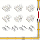 Kit de conectores para tiras LED de 8mm/10mm de ancho, 6 piezas de conectores en L transparentes sin espacio y 4 piezas de conectores de tira a tira para luces LED PWM FCOB CCT