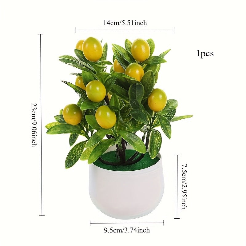 1 Simulación de Riqueza Fruta Decoración de Escritorio, 12 Grandes Plantas de Frutas en Macetas, Decoración de Flores Artificiales para Bonsái, Exhibición de Frutas Ricas para Salón y Dormitorio, Adornos de Escritorio para Decoración del Hogar