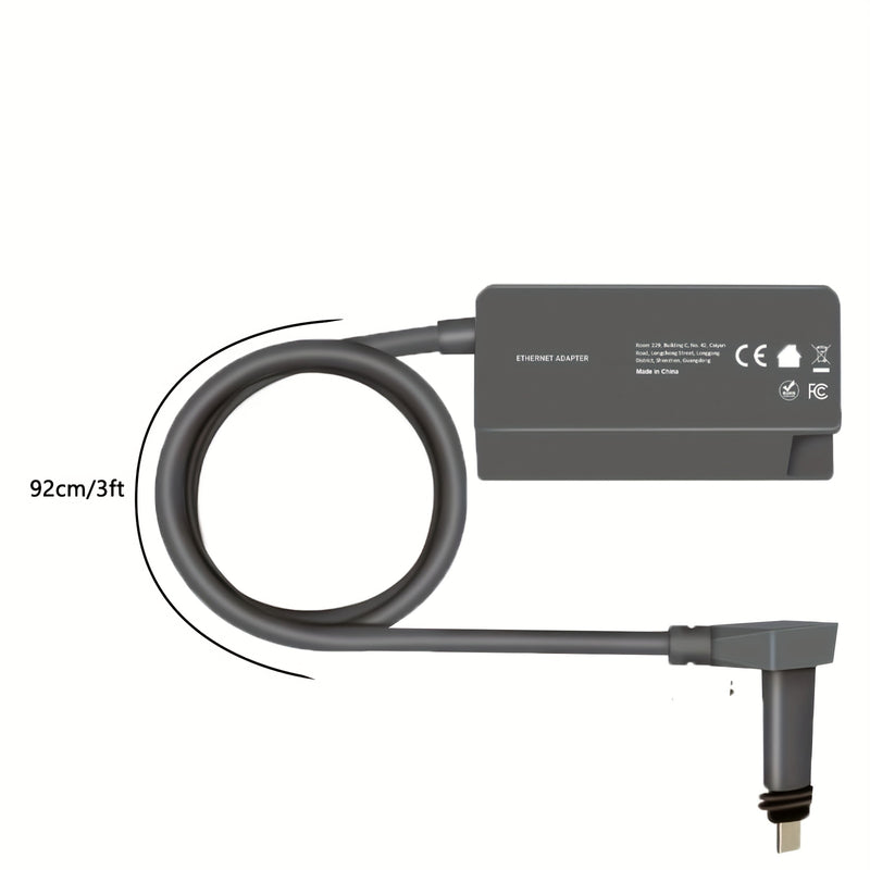 Adaptador Ethernet Starlink para Internet Satelital Rectangular Gen 2, Conector SPX a RJ45, Adaptador Ethernet V2 con Conexión Externa Rápida y Estable por Cable