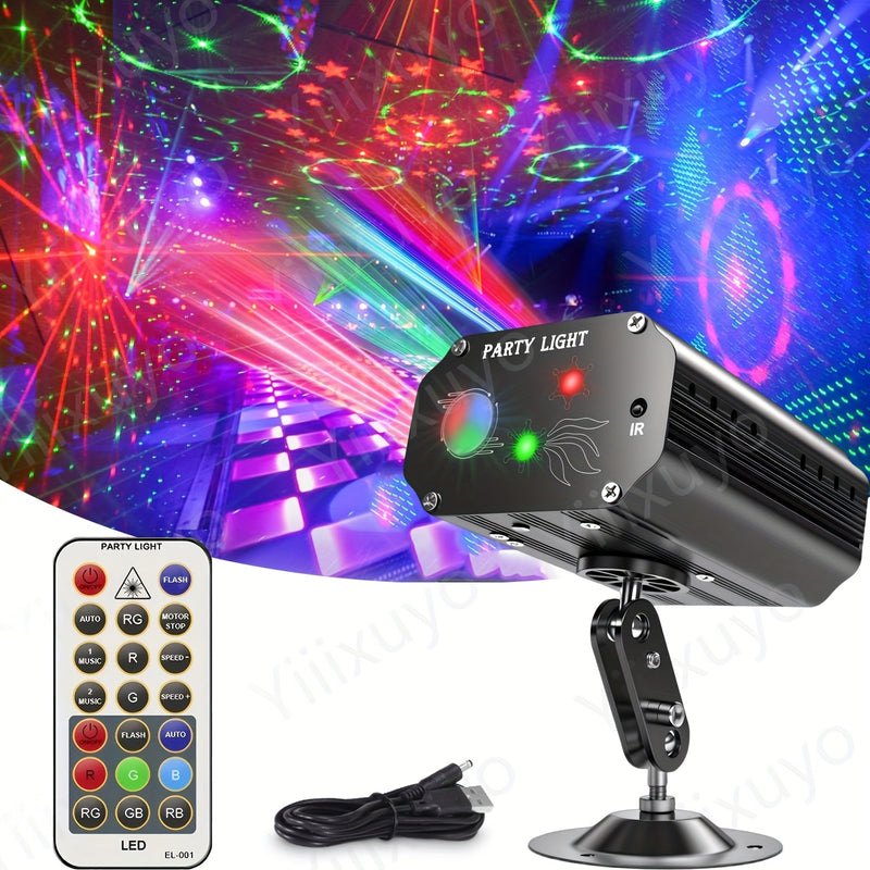 Luces de Discoteca Sonic DJ - Proyector de luz para escenarios con cuerpo totalmente de aluminio, múltiples modos y control remoto para decoraciones navideñas, fiestas, cumpleaños, bodas y eventos en vivo