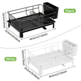 Estante para Platos de Una Capa que Ahorra Espacio con Porta-Cubiertos y Tabla de Escurre - Perfecto para la Organización del Fregadero de la Cocina