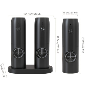 1pc/2pcs opción, molinillo eléctrico de sal y pimienta recargable con luz LED, ajuste de molienda, gran capacidad, ideal para cocina hogareña, barbacoas, restaurantes o regalo de boda