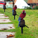 Estatuilla de Loro Solar en Resina con Luz LED para Exteriores - Adorno de Jardín y Paisaje con Estaca para Suelo