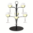 Soporte de árbol de vaso de hierro, soporte de copa de vino de cóctel para bodas, fiestas, brunch, exhibición de copa de champán con 8 ranuras colgantes