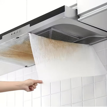 Juego de filtros de alta rendimiento para campanas de cocina, diseñados para absorber eficazmente la grasa y prevenir el humo, compatibles y duraderos con protección adhesiva.