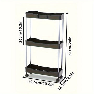 Carrito de Almacenamiento Rodante Multinivel Versátil - Perfecto para Espacios de Baño, Cocina y Sala de Estar
