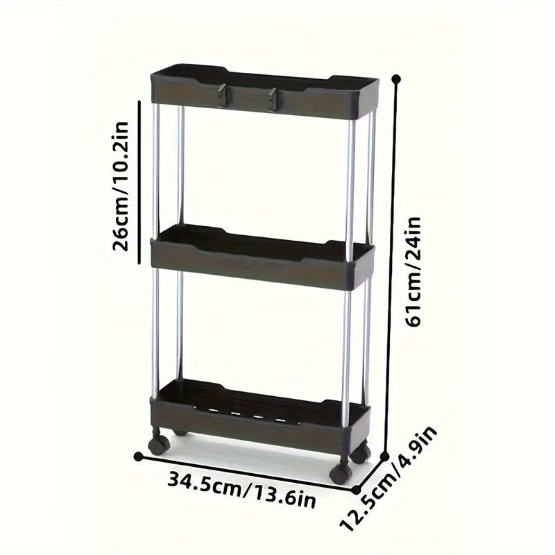 Carrito de Almacenamiento Rodante Multinivel Versátil - Perfecto para Espacios de Baño, Cocina y Sala de Estar