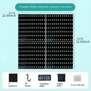 Kit organizador modular para colgar sin taladro, con diseño rectangular pintado, incluye 30 ganchos, 3 bandejas profundas y 3 bandejas poco profundas, solución de almacenamiento conectable para pared