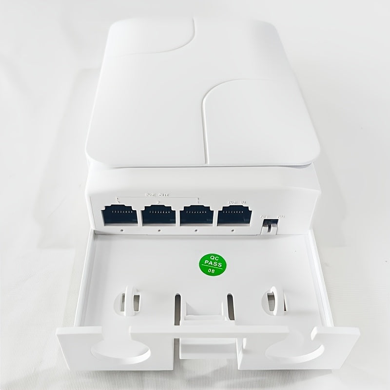 Extensor PoE de Alta Calidad para Exteriores 1 a 3, Repetidor PoE de 100Mbps con 2.54cm y 3 Salidas, Plug and Play, Funciona para Cámaras CCTV