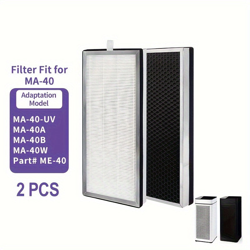 2 Piezas, Filtros De Repuesto Es Medify Air Ma-25, Para Alérgenos, Humo De Incendios Forestales, Polvo, Olores, Polen, Caspa De Mascotas, 3 En 1 Con Prefiltro, Hepa H13 Y Carbón Activado Para Una Eliminación Del 99,7%