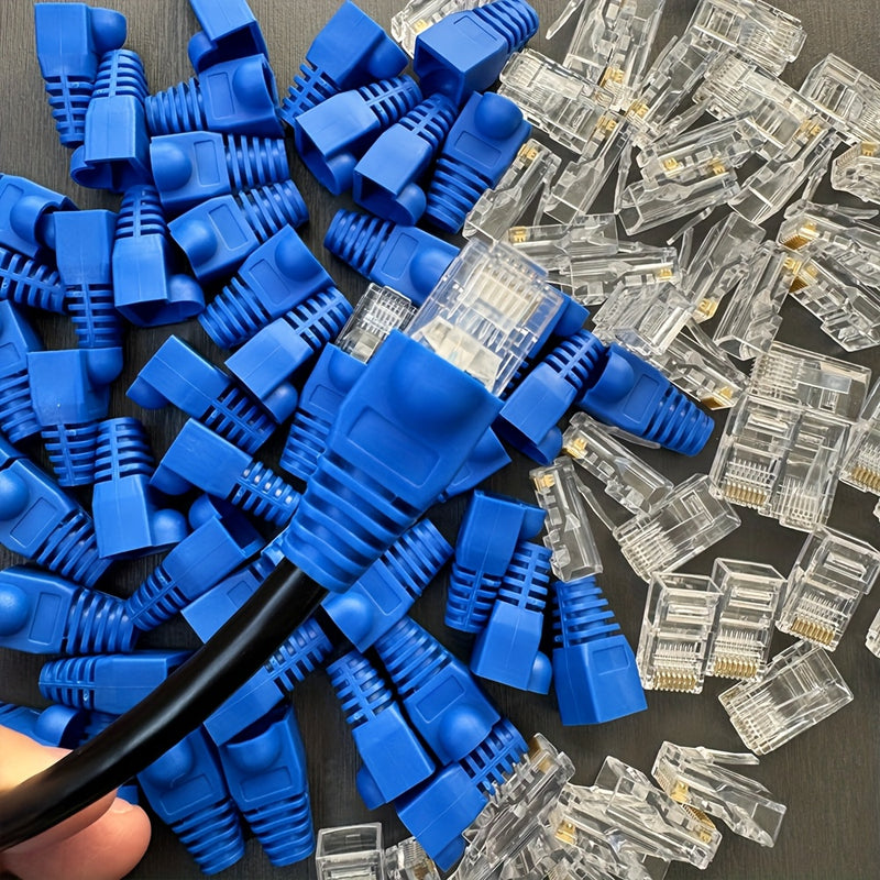Paquete de Valor 10pcs/30pcs Conectores RJ45 UTP CAT6 CAT5E CAT7 Conector de Red Sin Blindaje, Fundas Protectoras de Conector de Cabeza de Cristal RJ45, Enchufe Modular de Pasaje 8P8C, Conectores Lan de Crimpado