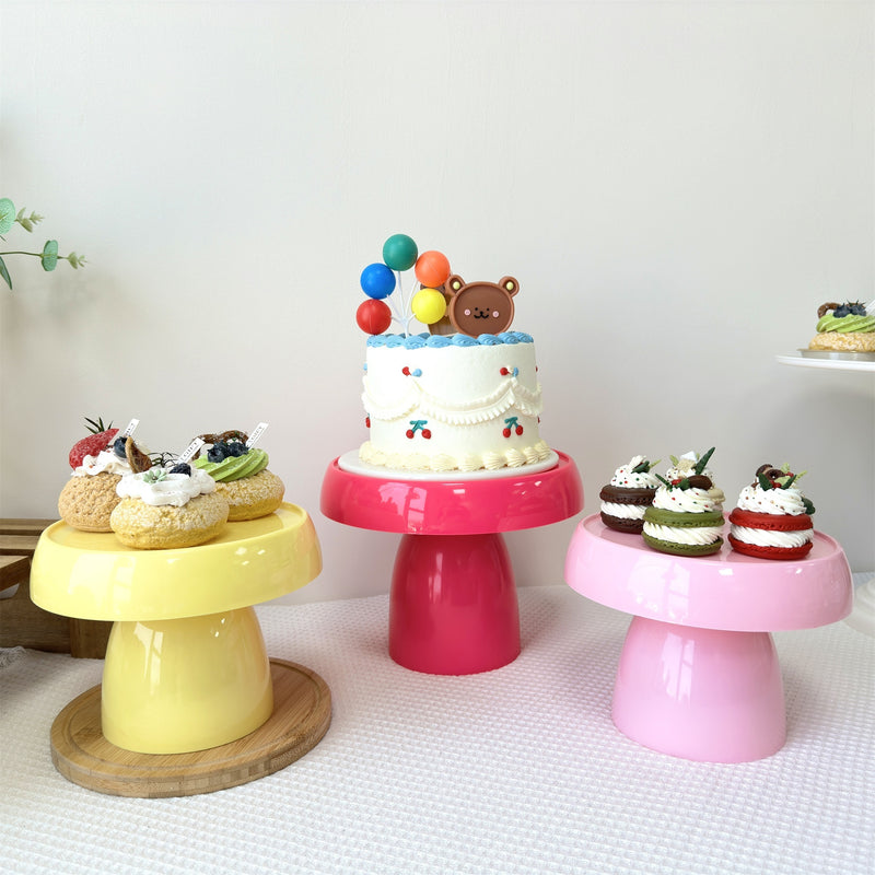 Set de 3 soportes para cupcakes de plástico ABS - Exhibidor de postres en forma de hongo para bodas, cumpleaños, fiestas, Navidad y decoración de Halloween