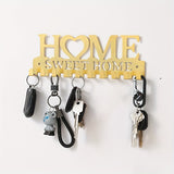 Elegante Porta Llaves de Metal Negro - Estante de Almacenamiento Montado en la Pared con Ganchos Decorativos para Abrigos, Sombreros y Más - Organizador Resistente al Óxido para la Entrada o Pasillo