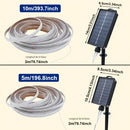 1 pieza de Tira LED con Energía Solar para Uso Exterior, Cinturón Luminoso Solar, Luces Solares en Cuerda LED IP44 Adecuadas para Decoración de Jardín, Pabellón, Balcón y Cubierta de Piscina
