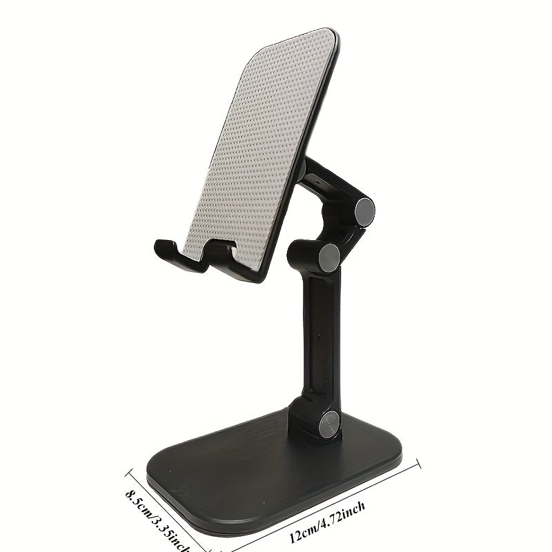 Soporte Ajustable para Teléfono 1pc, Material ABS, Plegable y Desmontable, Compatible con Smartphones/iPad/Tabletas de 10.16-27.94 cm, Almohadillas Antideslizantes y Antirrayaduras, Montaje de Escritorio - Negro, Soporte Ajustable para Gadget | Diseño Pl