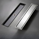Desagüe de piso de acero inoxidable invisible - Resiste olores, desagüe rectangular de ducha con superficie lisa, ideal para suelos de baño y ducha, desagüe de ducha, accesorio de baño moderno, característica duradera de baño.