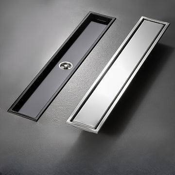 Desagüe de piso de acero inoxidable invisible - Resiste olores, desagüe rectangular de ducha con superficie lisa, ideal para suelos de baño y ducha, desagüe de ducha, accesorio de baño moderno, característica duradera de baño.