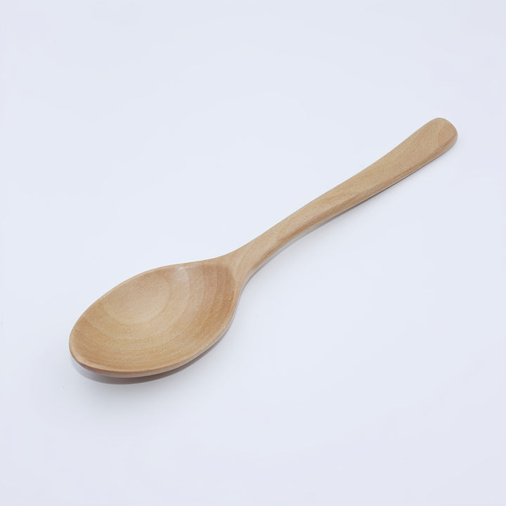 1pc Cuchara de Madera de Haya - Cuchara de Madera Maciza para Mezclar, Postres, Sopa, Fideos, Ensalada, Fruta, Gachas para Uso Doméstico y de Camping, Cubiertos de Camping|Cuchara de Madera Pulida|Cuchara con Acabado Suave
