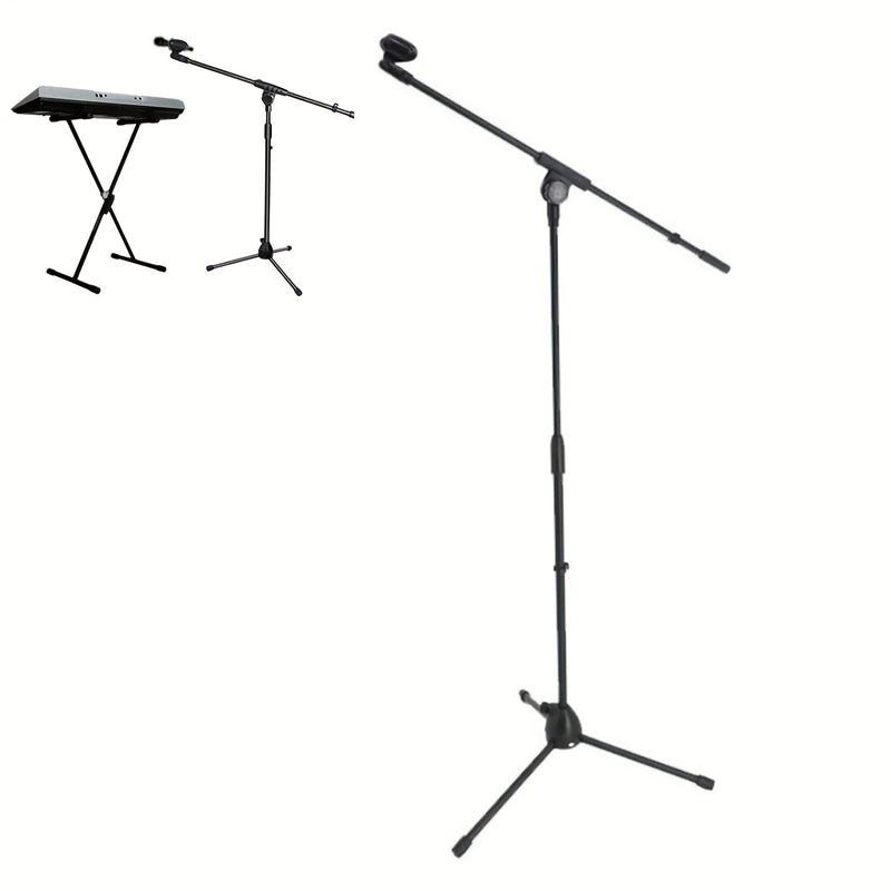 SIAETIUR Tripode de micrófono de hierro, altura ajustable, conector XLR, soporte de micrófono de metal portátil para grabaciones y presentaciones en vivo