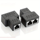 Conector divisor RJ45 de 1 pieza, adaptador extensor Ethernet 1 a 2 hembra a 2 hembra RJ45 para cable de red Ethernet