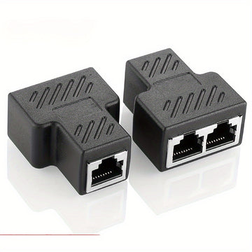 Conector divisor RJ45 de 1 pieza, adaptador extensor Ethernet 1 a 2 hembra a 2 hembra RJ45 para cable de red Ethernet