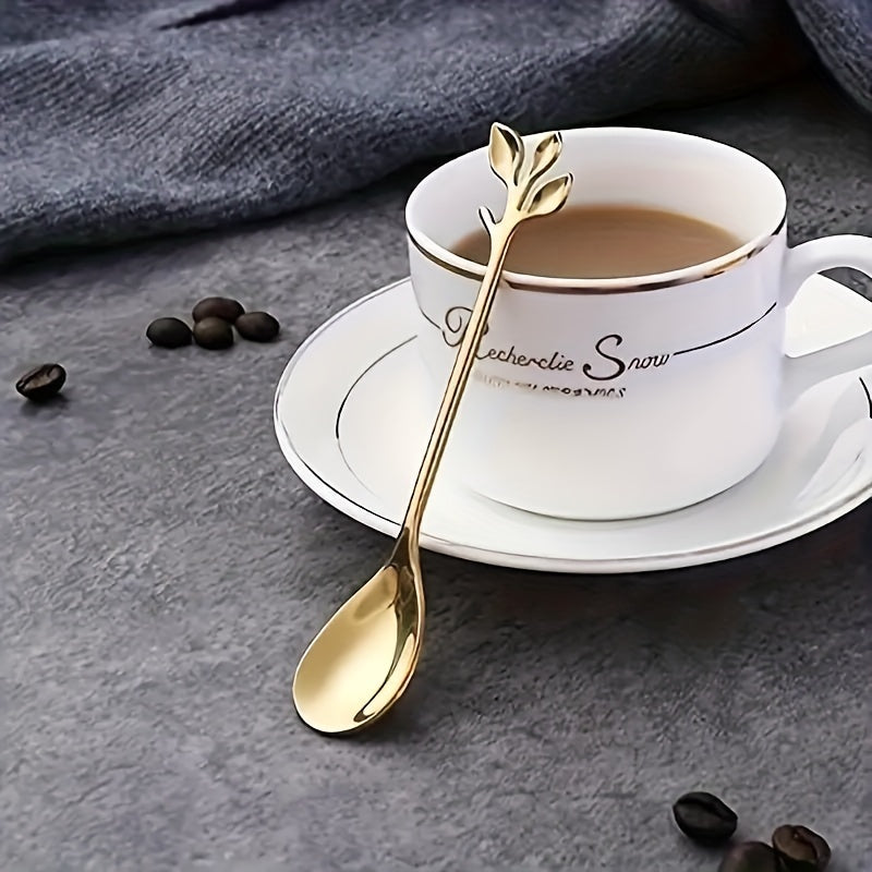 30 piezas, Cucharas de Café de Acero Inoxidable Dorado, Cucharas Creativas, Cucharas para Mezclar Café