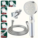 Juego de Cabezal de Ducha de Lluvia de Alta Presión con 5 Modos, Spray de Mano y Soporte Americano - Acabado Pulido, Opciones de Montaje en Pared/Techo para una Experiencia de Baño Mejorada, Agua Caliente, Ducha, SL, Decoración de Regalo de Navidad/Hallo