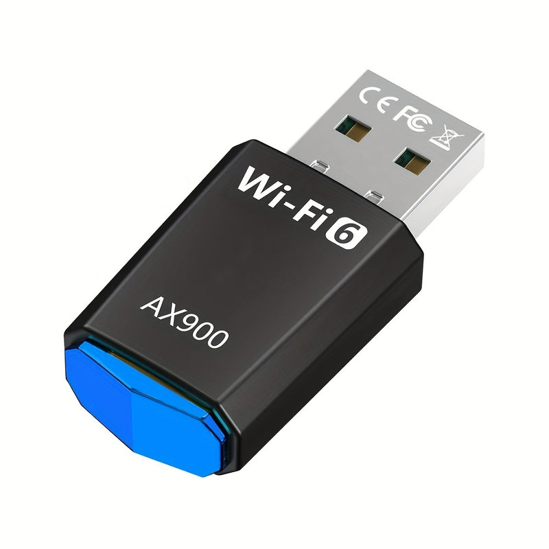 Tarjeta de red WiFi 6 USB, adaptador WiFi de 6 puertos USB para computadoras de escritorio, última Wi-Fi 6 AX900 de doble banda 600Mbps 5G/286Mbps 2.4G, para portátiles Windows 11 10 7, Plug and Play, con controlador integrado