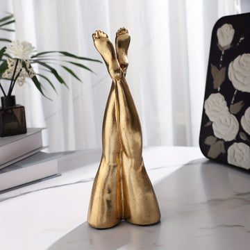 Escultura Decorativa de Pie Doble Dorado para el Hogar, Artesanía en Resina para Sala de Estar, Gabinete de Vinos y Escritorio, Adorno Regalo Festivo