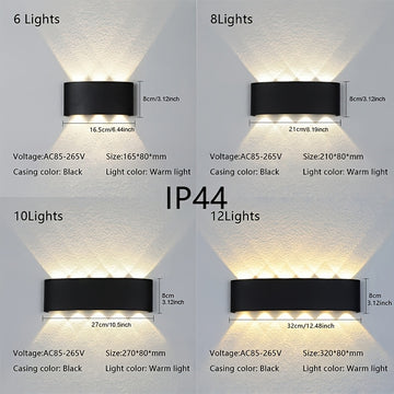 1 lámpara de pared exterior creativa para patio, villa, hotel, pasillo o balcón, iluminación interior y exterior con luz hacia arriba y abajo