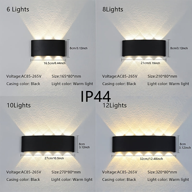 1 lámpara de pared exterior creativa para patio, villa, hotel, pasillo o balcón, iluminación interior y exterior con luz hacia arriba y abajo