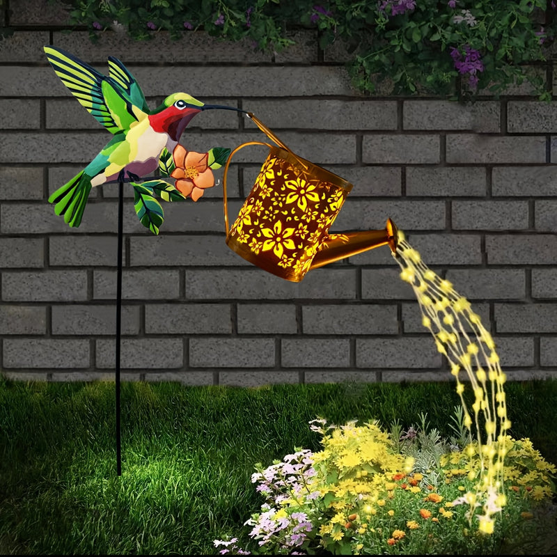 Luces solares para colgar al aire libre, faroles de colibríes para exteriores, nuevas luces de riego, sombras hermosas, guirnaldas espectaculares, regalos para hombres y mujeres, césped, escritorio, camino, paisaje, decoración de jardín