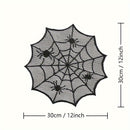 1/2/4/8 piezas, servilletas de mesa de poliéster con encaje negro, servilletas redondas para Halloween, decoración de mesa, servilletas estilo occidental, decoración del hogar, regalos