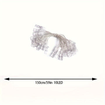 1 juego de luces decorativas de 1.5 m/2 m con clips para fotos, luces de hadas a pilas, luz cálida para dormitorio, pared, patio, fiestas de Halloween, Navidad, bodas y Ramadán
