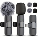 Micrófono Lavalier Inalámbrico Kouzone - Cancelación de ruido, batería de larga duración, USB Tipo C, ideal para streaming y videoconferencias, equipo de audio profesional | Comunicación sin ruido | Construcción duradera