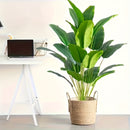 Arbusto artificial de plátano gigante de 4 estaciones de 47,24 pulgadas - 24 hojas grandes, 11,81 pulgadas, ideal para hogar, hotel, oficina, bodas, fiestas, decoración de porches, jardines de cajas de ventanas, perfecto para el Día de Acción de Gracias