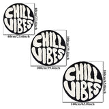 1pc Alfombra Redonda de Vibra Chill, 10mm de grosor de fibra de poliéster, sin resbalones con sujeción de fieltro, para dormitorio y sala de estar, solo lavable a mano, negro y blanco