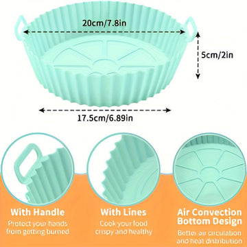 1pc Línea de Silicona para Freidora de Aire, Antiadherente, Estera de Cocina Reutilizable para Hornear, Asar, Compatible con la Mayoría de las Freidoras de Aire