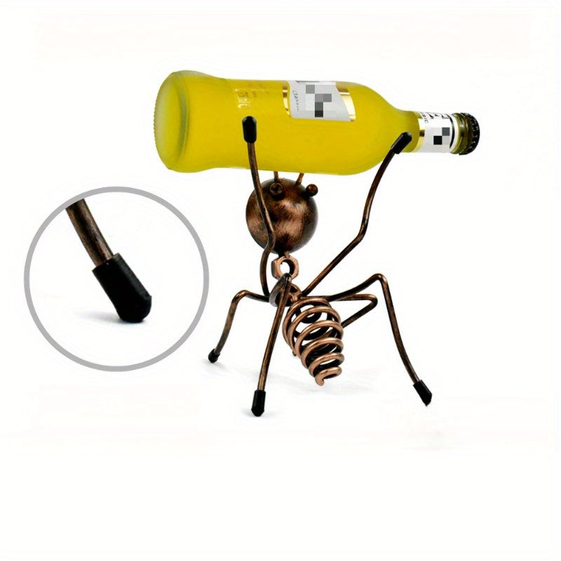 Elegante soporte de vino de metal con diseño de hormigas realistas - Soporte creativo para cócteles y cerveza, perfecto para el hogar, restaurantes y decoración de bares, decoración de hormigas