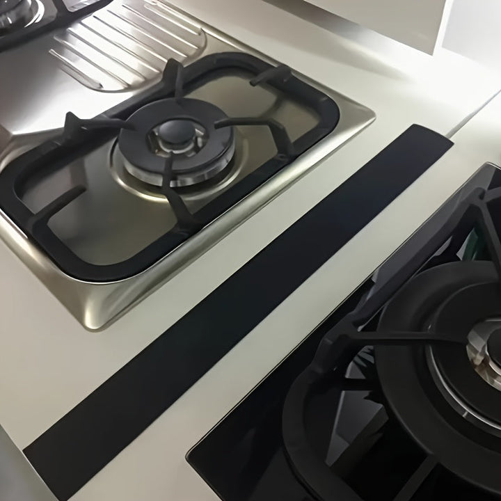 Llenador de espacios de silicona para armarios de estufa - Cinta de calafateo resistente a altas temperaturas para estufas de gas, material resistente al calor no adherente, fácil de aplicar y quitar, se ajusta a armarios estándar, protector de superfici