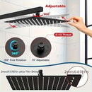 1pc Cabezal De Ducha De Lluvia, Cabezal De Ducha De Lluvia Cuadrado De Acero Inoxidable De Alto Flujo, Diseño De Alta Presión, Experiencia De Ducha Impresionante Incluso Con Bajo Flujo De Agua (8 Pulgadas, Negro Mate), Accesorios De Baño